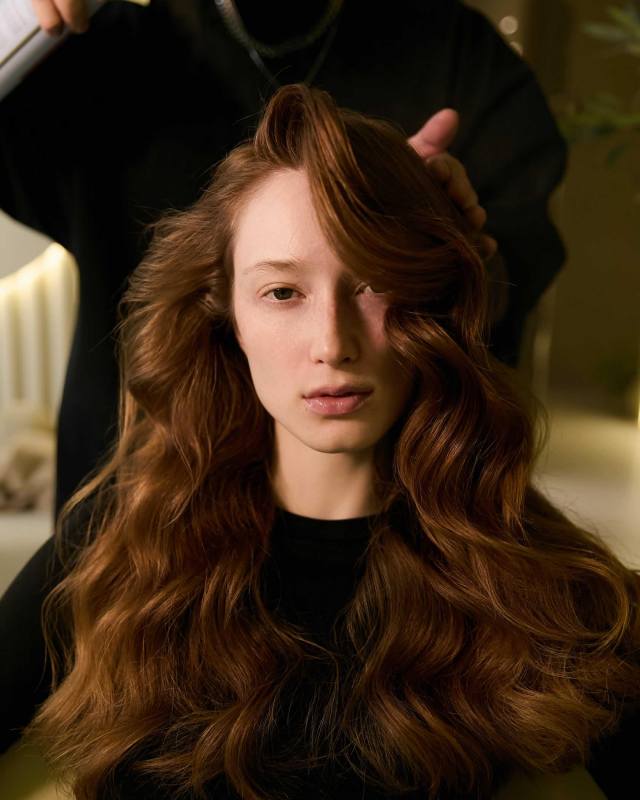 Укладка волос на брашинг по форме